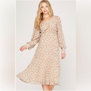 Long sleeve printed dress
